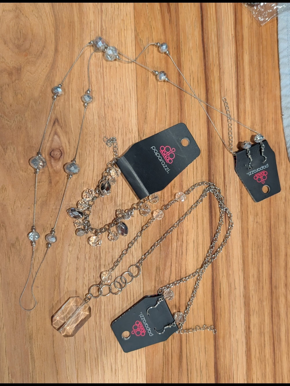 paparazzi Gold-Tone Clear Crystal Multi-Necklace and Earring Set
